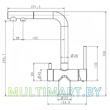 Смеситель Paulmark Serpentine Se213222-GRS (серый дым) картинка 8